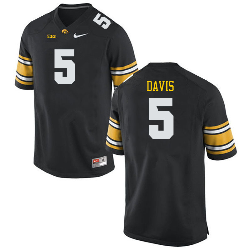 Men #5 Teegan Davis Iowa Hawkeyes College Football Jerseys Stitched Sale-Black